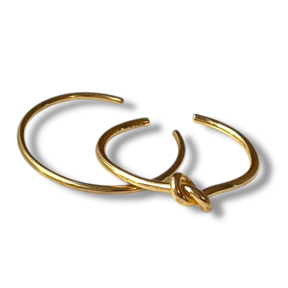 18K Gold Plated Patra Jordan Bracelets set of 2 Hypoallergenic Non Tarnishing